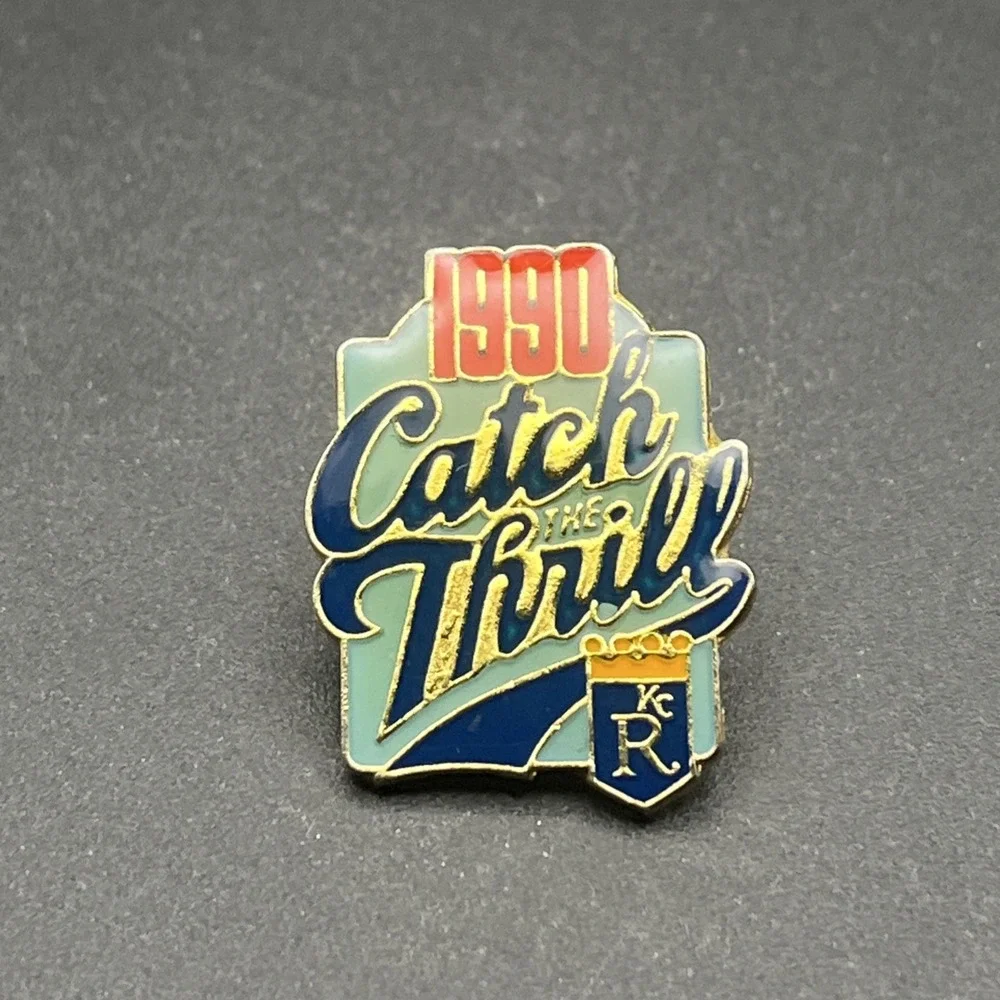 Kansas‎ City Royals Catch The Thrill 1990 MLB Baseball Lapel Hat Pin